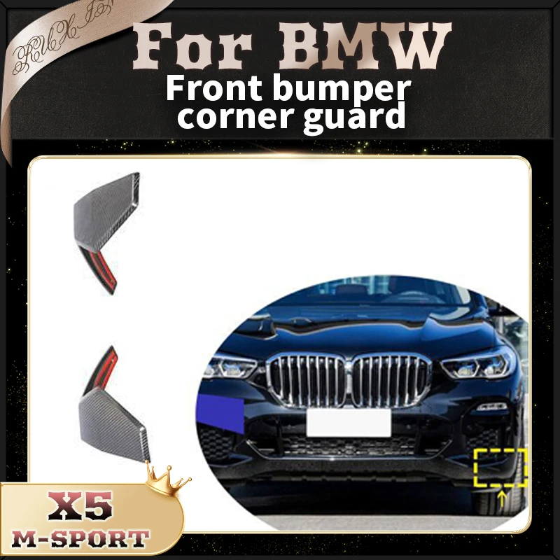 

True Carbon fiber front package corner front bumper corner guards car exterior modification For 19 BMW X5 M-SPORT