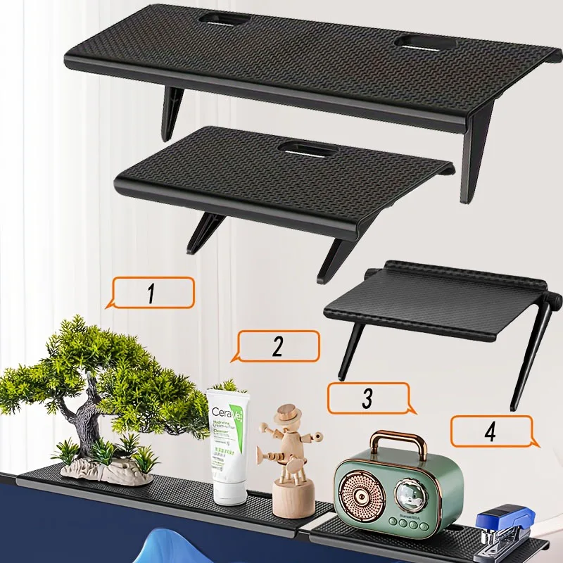 Adjustable TV Screen Top Shelf Computer Monitor Desktop Screen Top Storage Rack TV Media Box, Router Shelf Rack Home Organizer