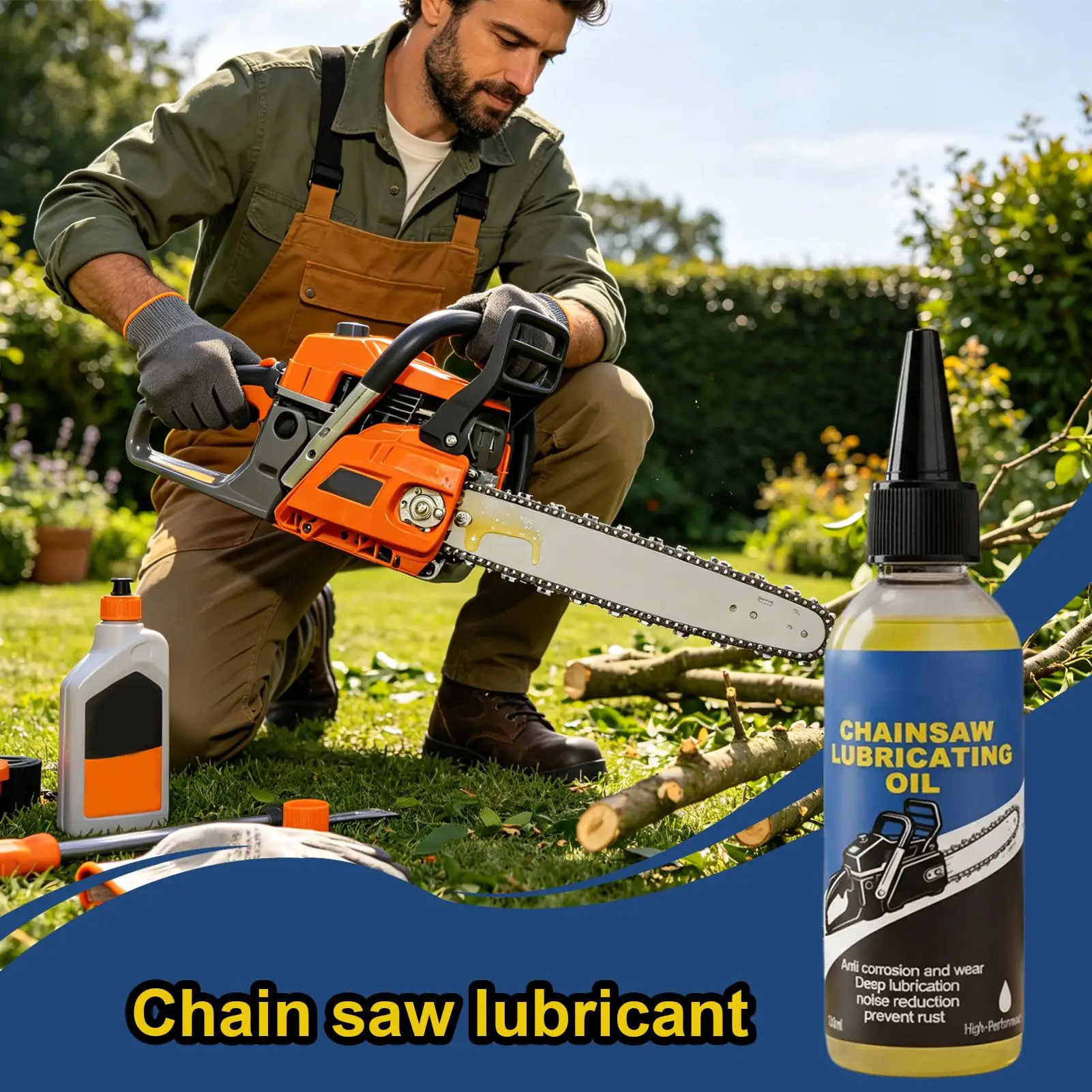 100ml Chainsaw Lubricant Oil Motorcycle Bike Chain Lubricant Rust Deep Penetrating Lubricant Hedge Trimmer Multi-Purpose Tool