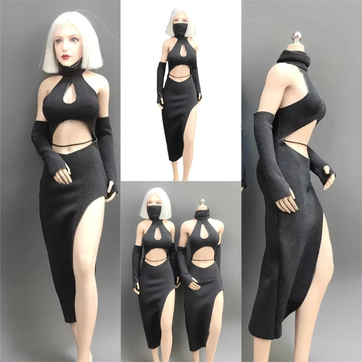 

In Stock 1/6 Scale Female Forking Cheongsam Long Skirt Elasticity Soldier Sexy Dress Model for 12in TBL PH Action Figure Body