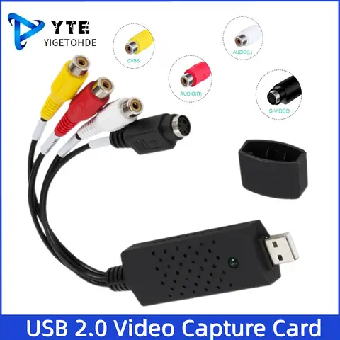 USB 2.0 RCA Composite S-video Audio Video Capture Card for DVD VCR Win 7/8/10 PC Laptop USB Audio Video Adapter High quality