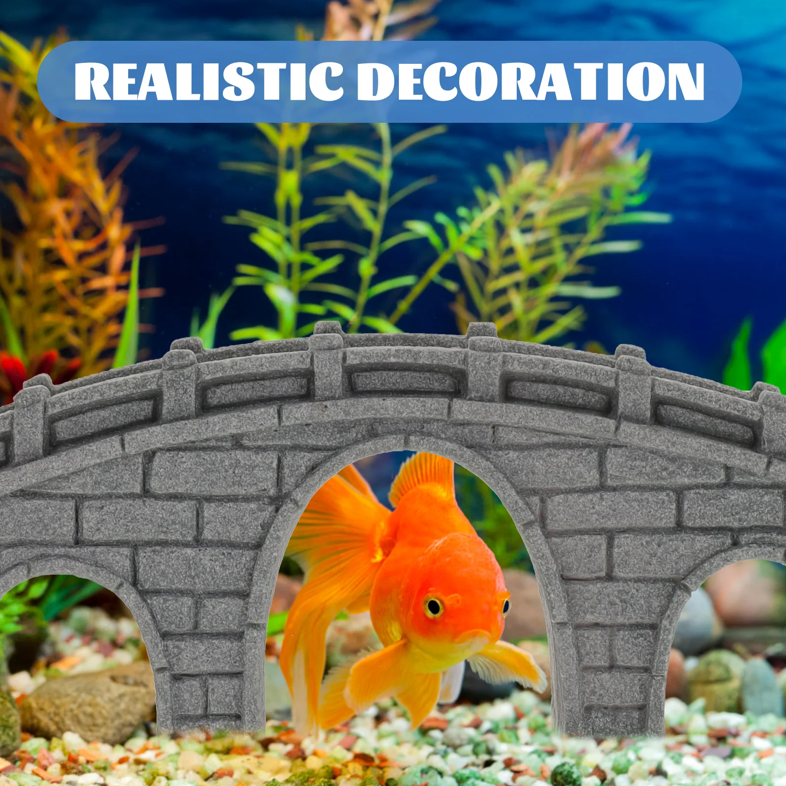 

Fish Tank Stone Bridge Aquarium Decoration Realistic Underwater Rockery Aquarium Garden Landscape Ornament Craft Model