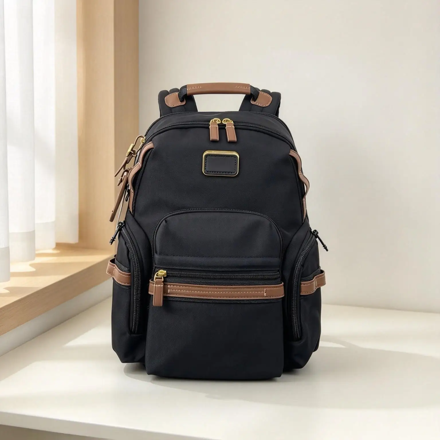 Large Capacity Classic Black Unisex Backpack, Trendy Practical Daypack for Daily Travel & Commute