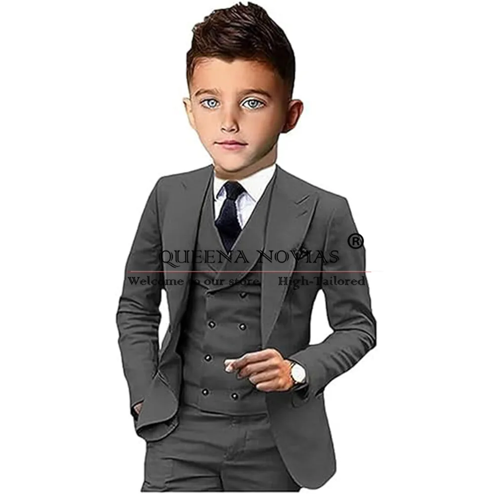 Classic Black Boy Suits For Wedding Shawl Lapel Prom Blazer Formal Party Clothing Prom Blazer Tailored Children Birthday Tuxedos