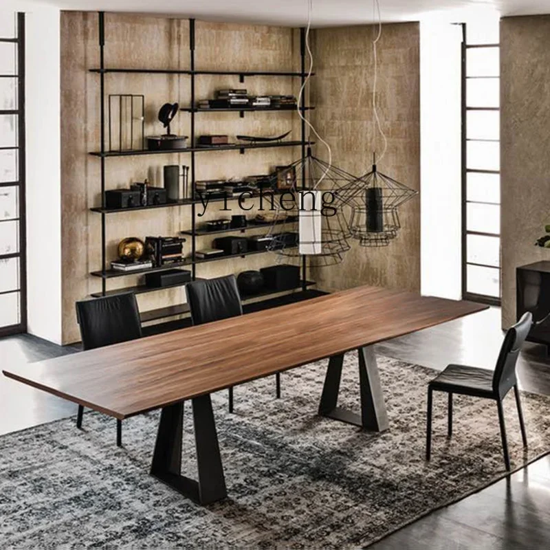 

Industrial Style Office Log Large Board Long Table Solid Wood Conference Table Long Workbench