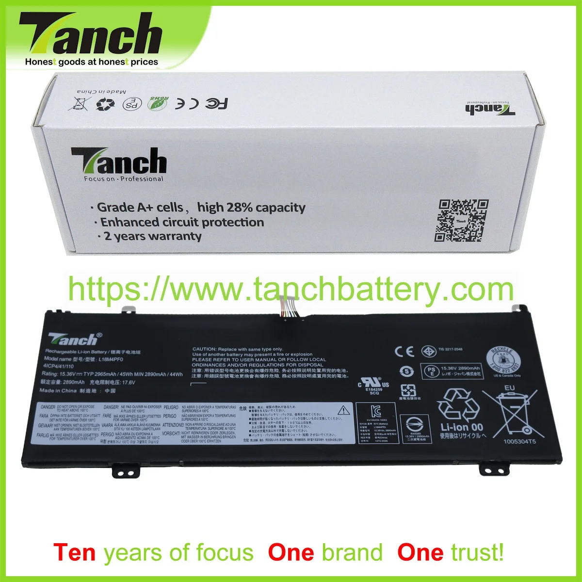 

Tanch L18M4PF0 Laptop Battery for LENOVO 5B10S73500 5B10W67315 SB10W67351 ThinkBook 13s-20R9009TCD 13s-20RRCTO1W 15.36V 4cell