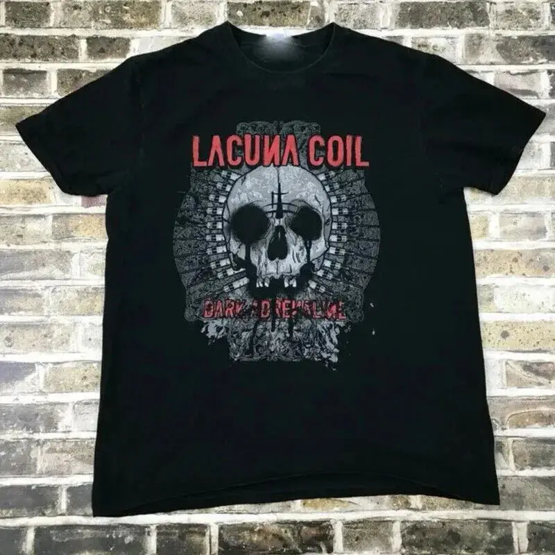 VTG Lacuna Coil dark adrenaline Тяжелая хлопковая черная женская рубашка унисекс