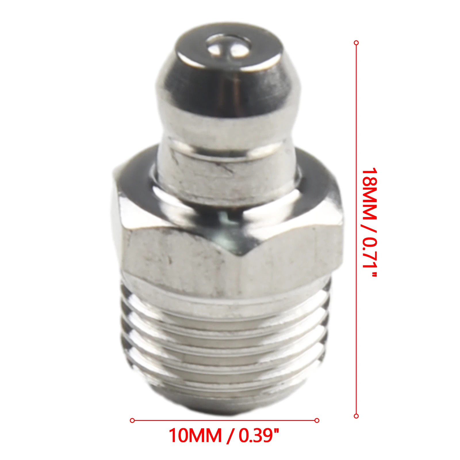 Stainless Steel M10 x 1mm Straight Grease Fitting 10 Pack for Industrial Machinery Lubrication and Service Work