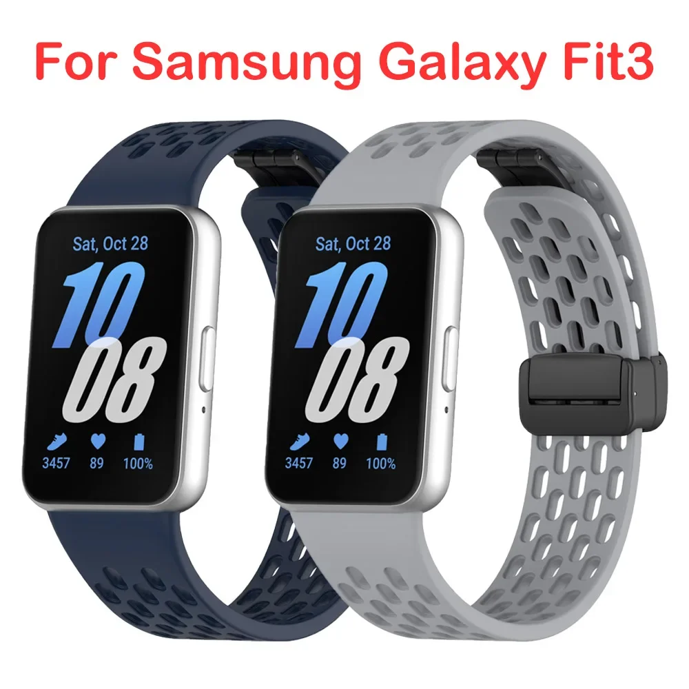 

Magnetic Silicone Strap For Samsung Fit 3 Sports Watchband For Samsung Galaxy Fit3 SM-R390 Wristband Correa Accessory