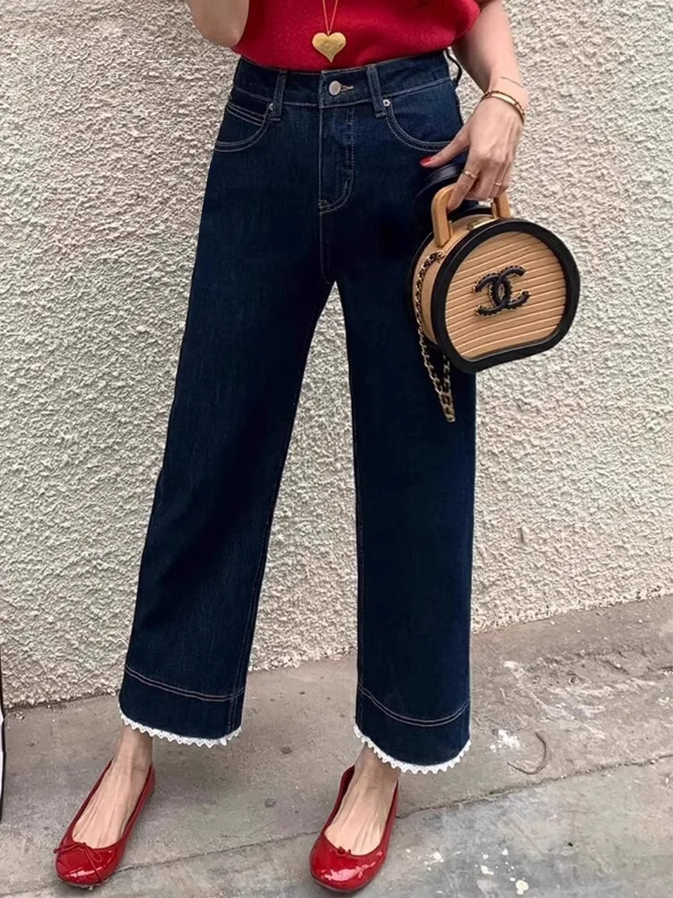 Calças Jeans Femininas de Cintura Alta, Corte Solto, Perna Reta, com Controle de Barriga, Jeans Bootcut Plus Size