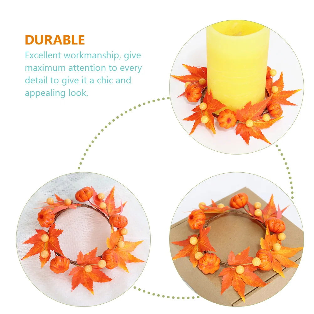 

4 Pcs Garland Ring Holiday Decorations Fall Home Mini Thanksgiving Autumn Silk Maple Leaf