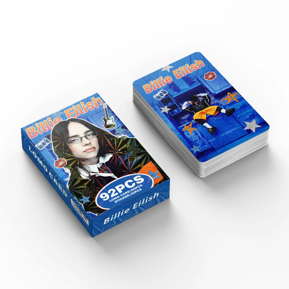 2026 Neu 92 Stück Billie Eilish Europäischer und Amerikanischer Stil Mini-Promi-Fotokarten, Fan-Sammelkarten, Postkarten LOMO-Karten – Detail 8