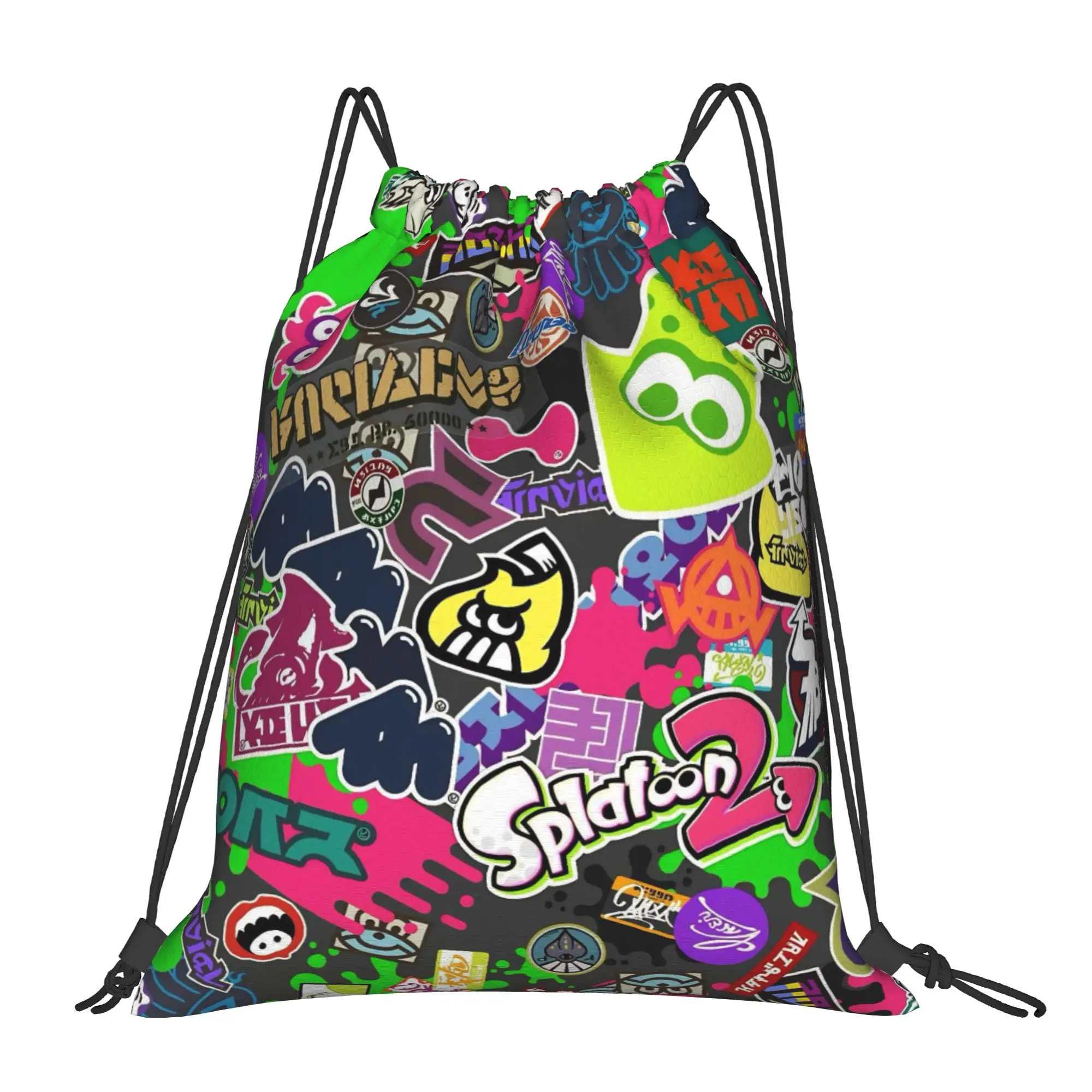 

Game Cool S-Splatoon Drawstring Backpack Sports Gym Sackpack Water Resistant String Bag for Yoga