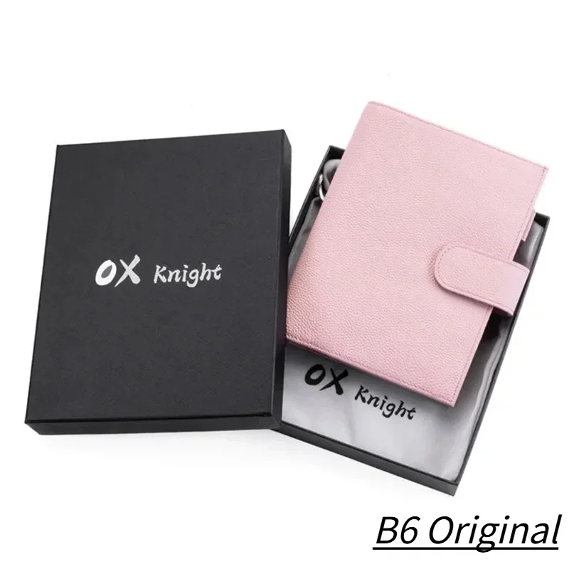 ox-knight-2026-original-b6-plus-notebook-cover-for-b6-stalogy-genuine-pebbled-grain-cowhide-planner-organizer-agenda-journal