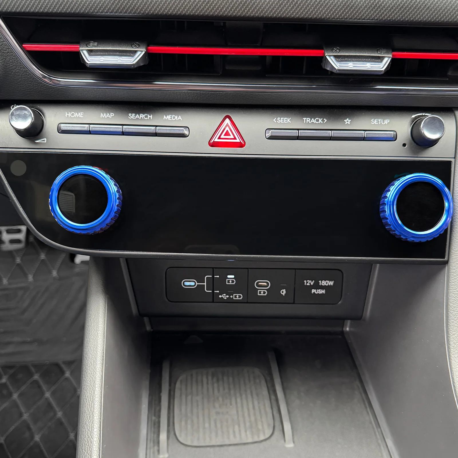 For Hyundai Tucson NX4 2024 Interior Air Conditioner AC Knob Ring Decorative Cover Trim Accessories