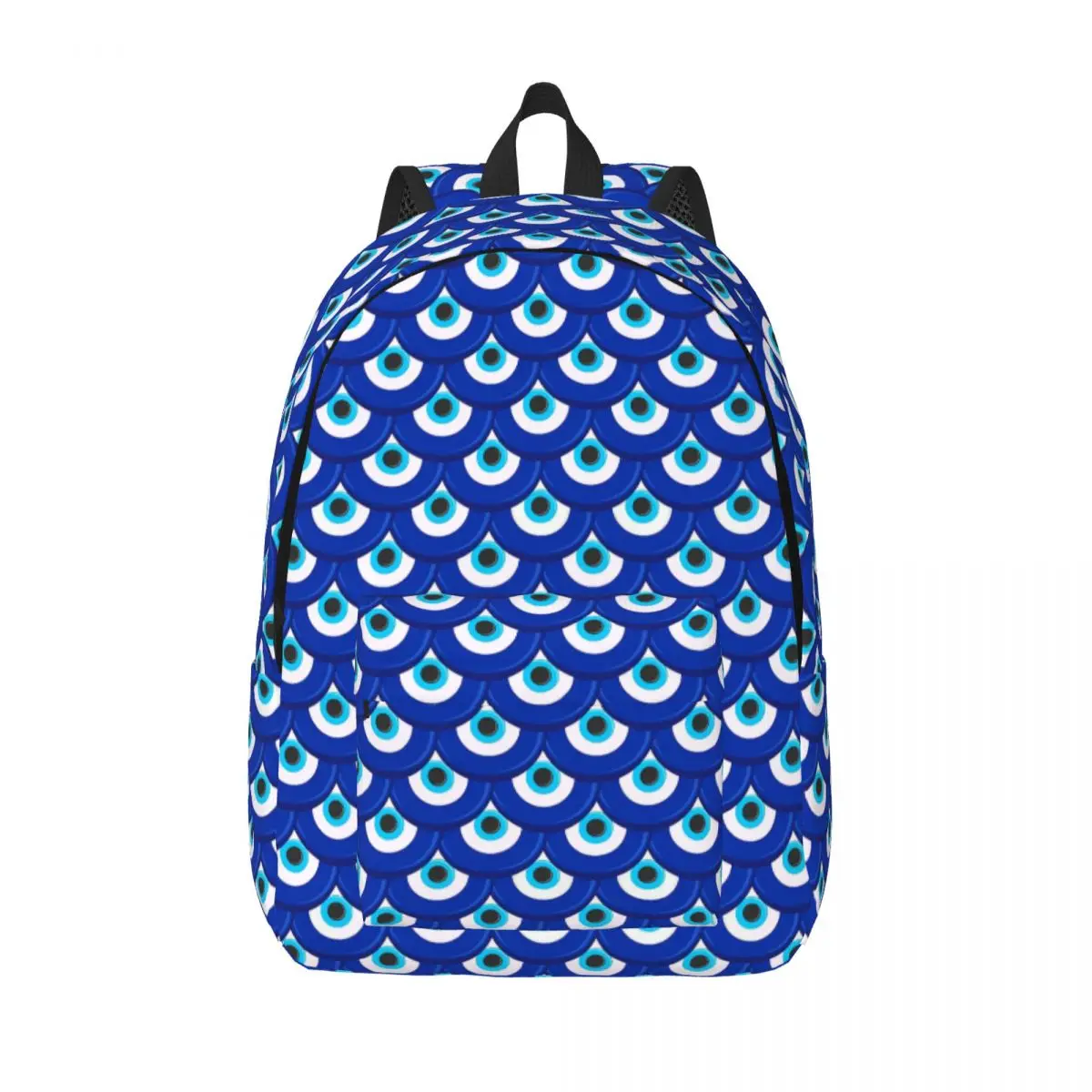 

Custom Greek Amulet Evil Eye Pattern Canvas Backpack for Boys Girls Lucky Charm School College Travel Bags Men Women Bookbag