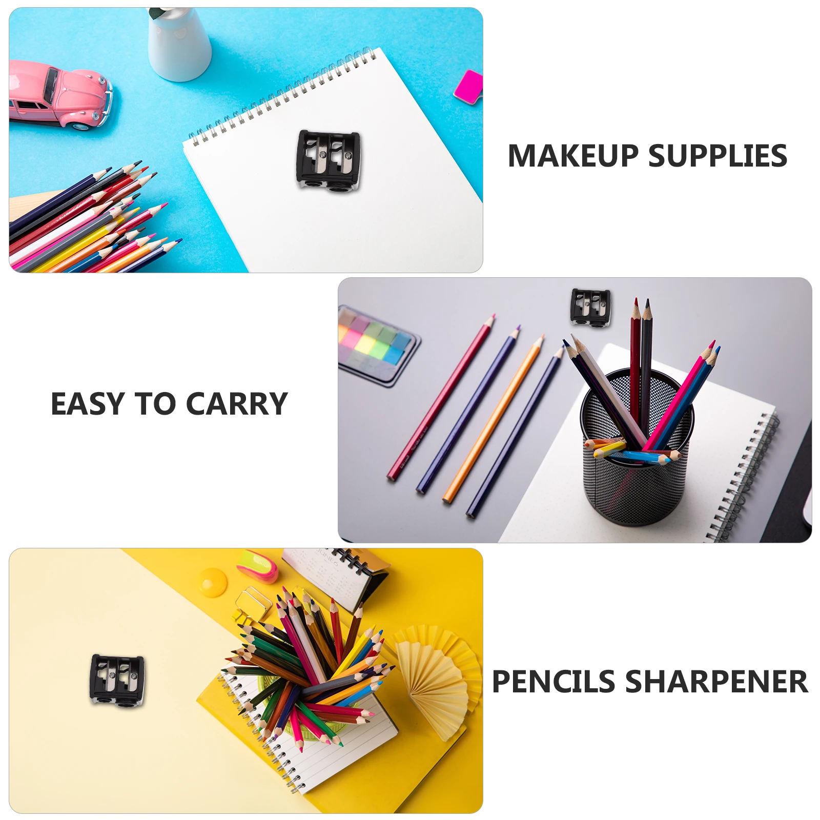 4 Uds herramienta duradera de maquillaje agujeros dobles para delineador de ojos lápiz labial lápiz de cejas accesorios de maquillaje para mujer lápiz