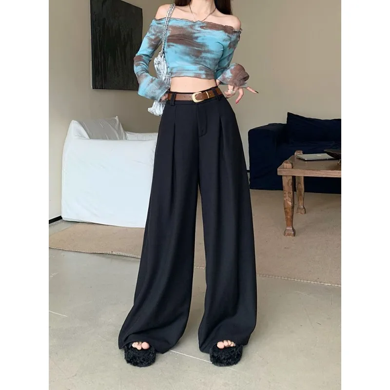 

QWEEK Y2k Vintage Suit Pants Woman Spring Baggy Harajuku Sweatpants Korean Fashion Streetwear Causal Wide Trousers Aesthetic