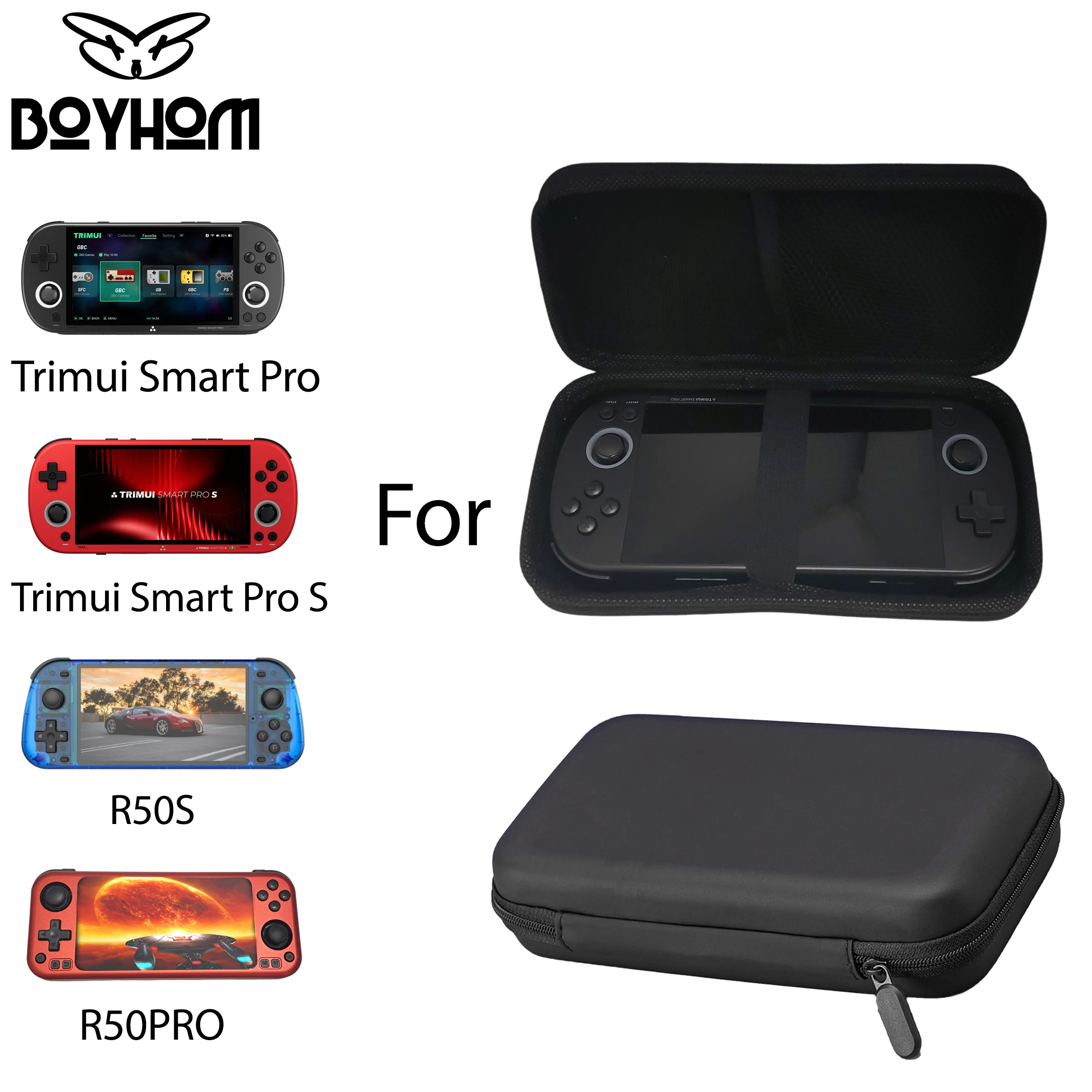 Spiel-Aufbewahrungstasche Tragbare Retro-Spielkonsole Aufbewahrungstasche EVA Hartschalen-Handtasche für TRIMUI SMART PRO/TRIMUI SMART PROS/R50S/R50pro