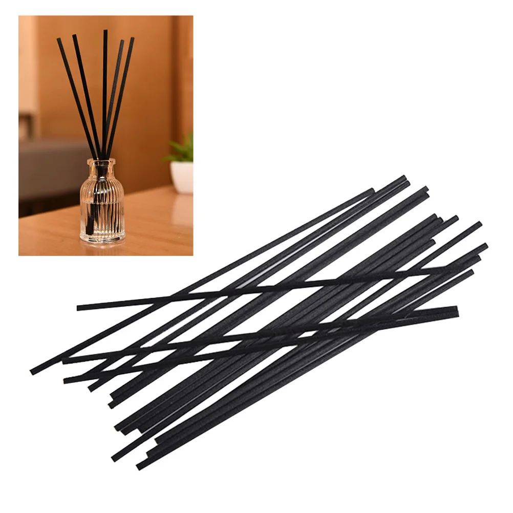 50pcs Aroma Diffuser Sticks 3Mm 26.5Cm Black Rattan Reed For Home Fragrance Air Purifying Essential Oil Dispenser Aroma Diffuser