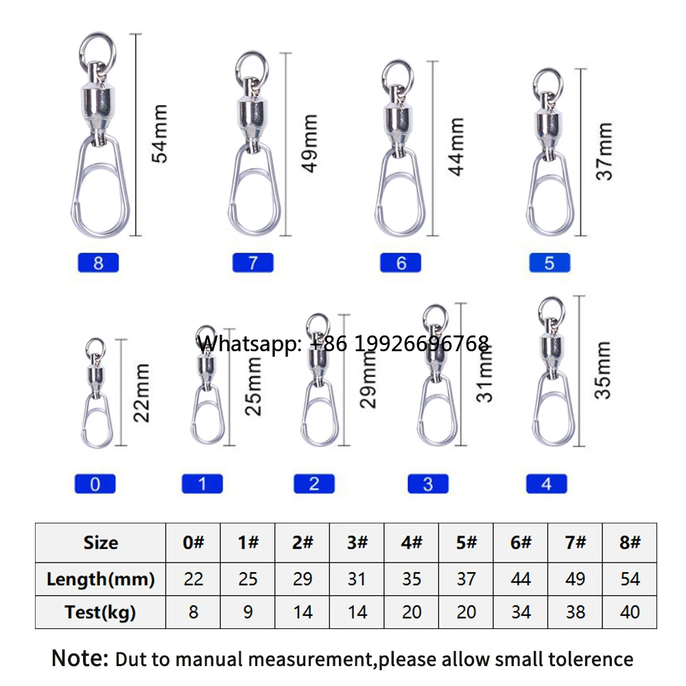 

0# -8# Strong Bearing Swivel Oval Split Ring Combo Accessories Saltwater Big Game Fishing Lure Fishhook Connector Quick Change m