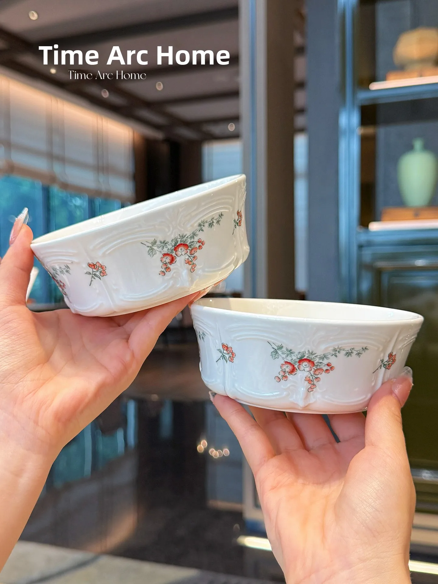 dry-pink-hibiscus-cerc-rice-bowl-breakfast-salad-bowl-dining-small-bowl-high-temperature-glaze-porcelain-diware