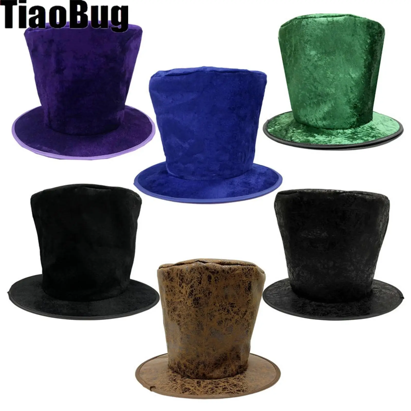 

Women Men Top Hat Retro Gentleman Performance Party Headpiece Festival Flat Top Magician Hat Stage Hat for Party