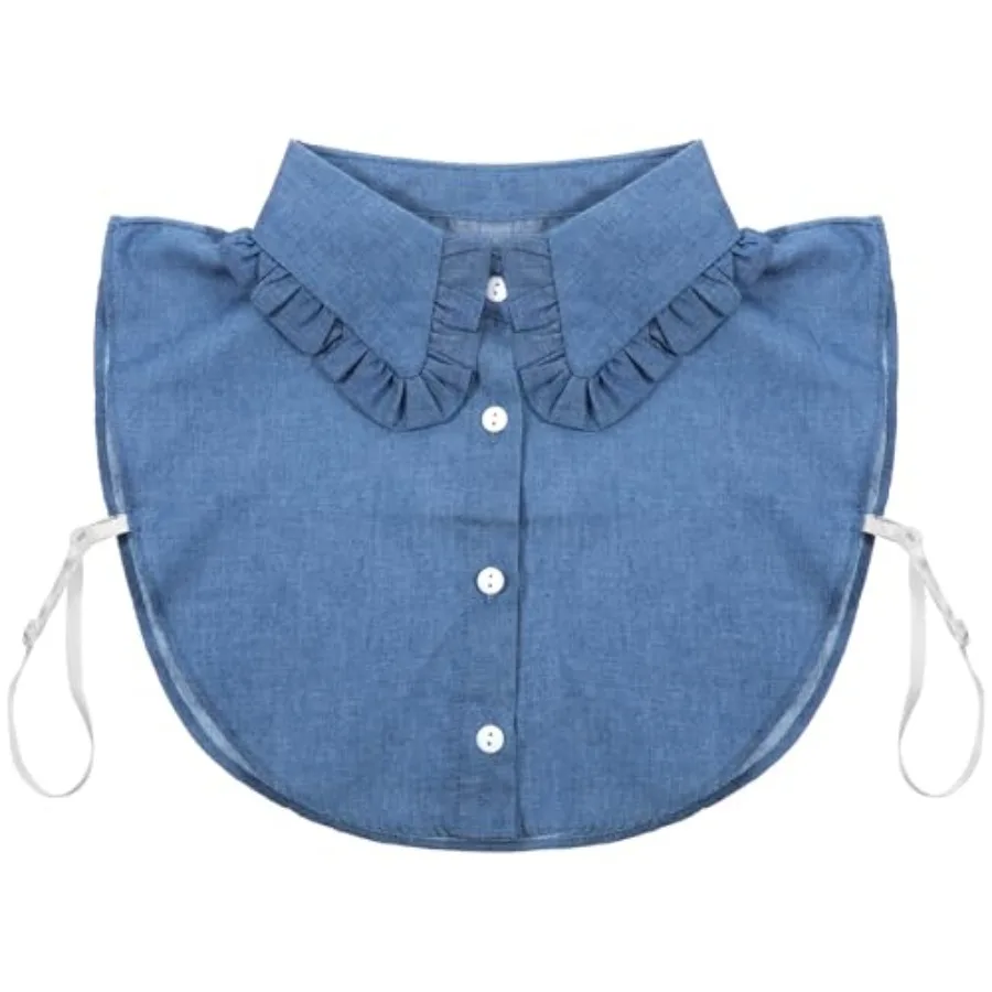 

1 Pcs Denim Detachable Collar Shirt Fake Detachable Dickey Collar Half Shirts Collars Blouse Top for Women