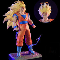 26cm Anime Dragon Ball Z Figure SSJ3 Goku Figure PVC Super Saiyan Statue 3 Gokou Collectible Model Toys Gifts