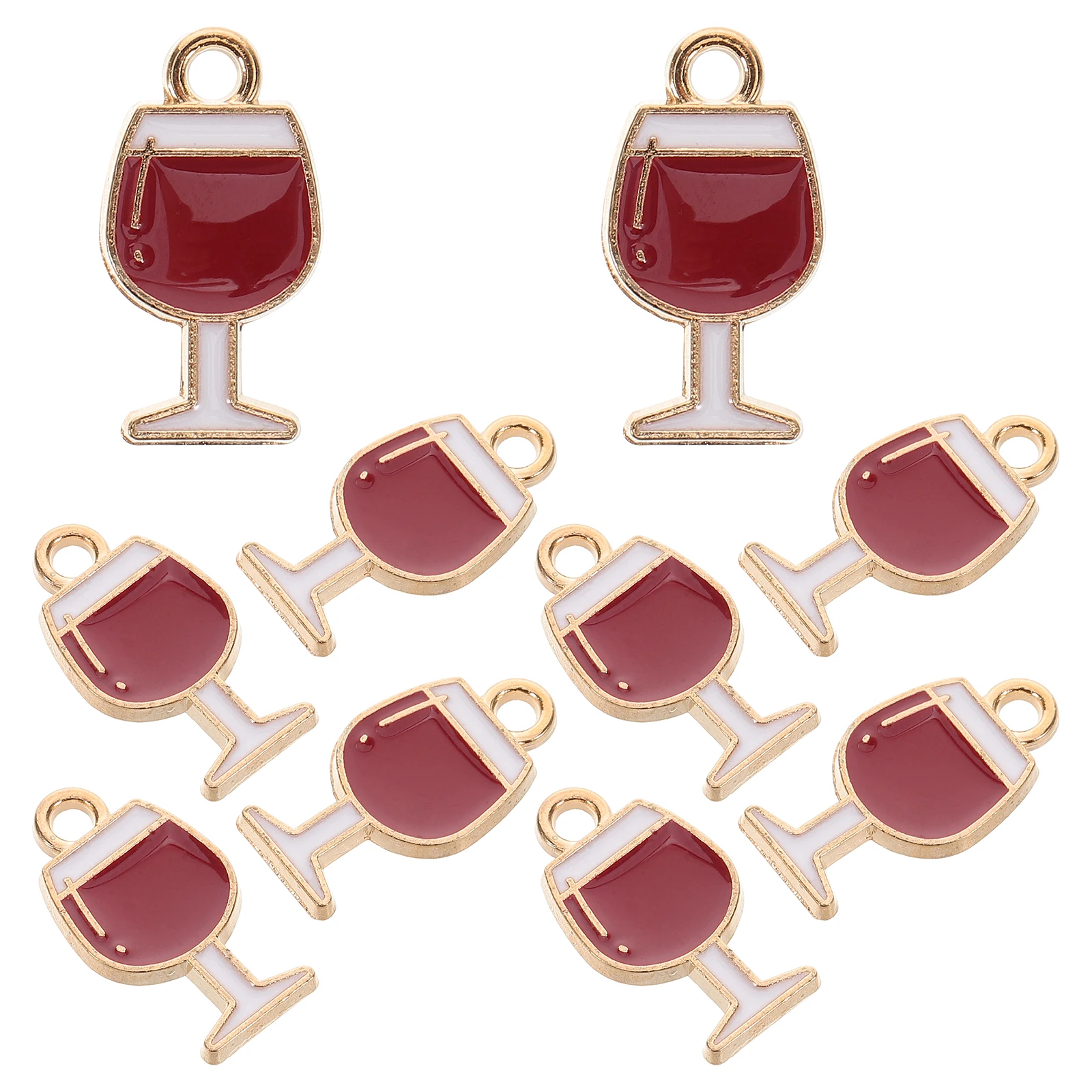 10 قطعة كأس النبيذ الزجاجي المعلقات سبائك الزنك DIY بها بنفسك مجوهرات سحر ل قلادة سوار أقراط صياغة مشروب النبيذ خمر #1