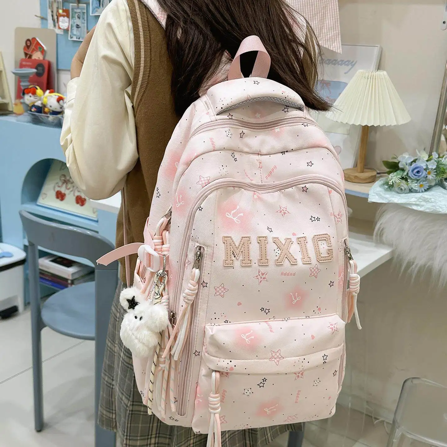 amzz-japanese-style-ins-star-print-double-shoulder-bag-lightweight-large-capacity-school-bag-sweet-daily-use-backpack