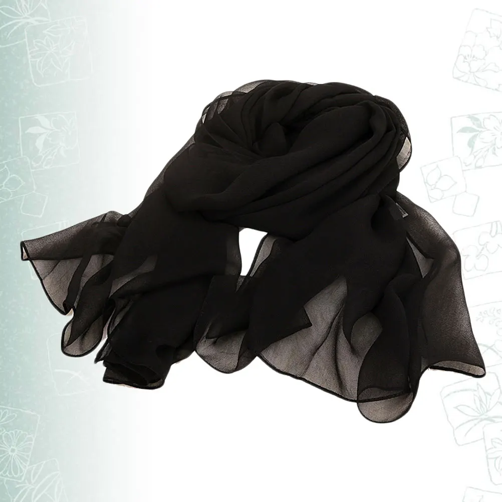 

Sunscreen Scarf Women Shawl Black Oversized Summer Wrap Solid Color Dual Scarves Polyester Comfort Fashion Party Beach Travel