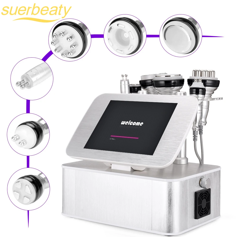 Unoisetion 40k Cavitation Machine 6 in 1 Professional Vacuum RF Skin Tightening Facial Lifting Body Sculpting Machine