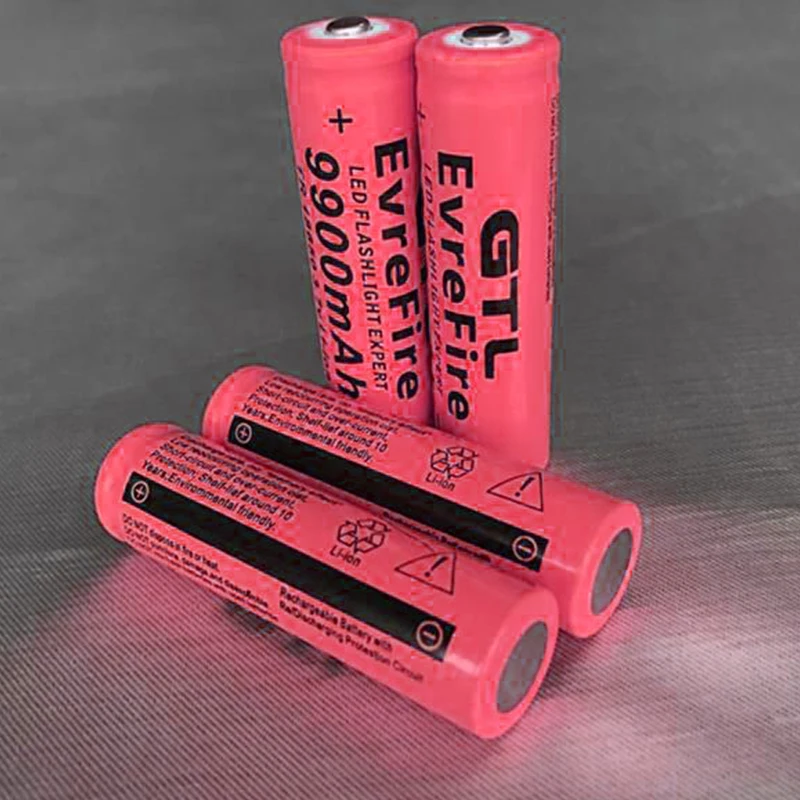 18650 battery 3,7V 9900 mAh LED batera recargable de Li-Ion para linterna with Button Top