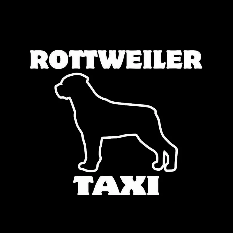 ROTTWEILER TAXI Car Stickers Interesting Car Decoration Accessories Decal Ideas Apply To Various Models Black/white, 16cm*13cm