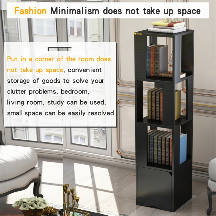 DuBoYQ SELAMANYA Rak Buku Kayu Rak Buku Rak Sudut Rak Penyimpanan Rak Buku Perabot Ruang Keluarga