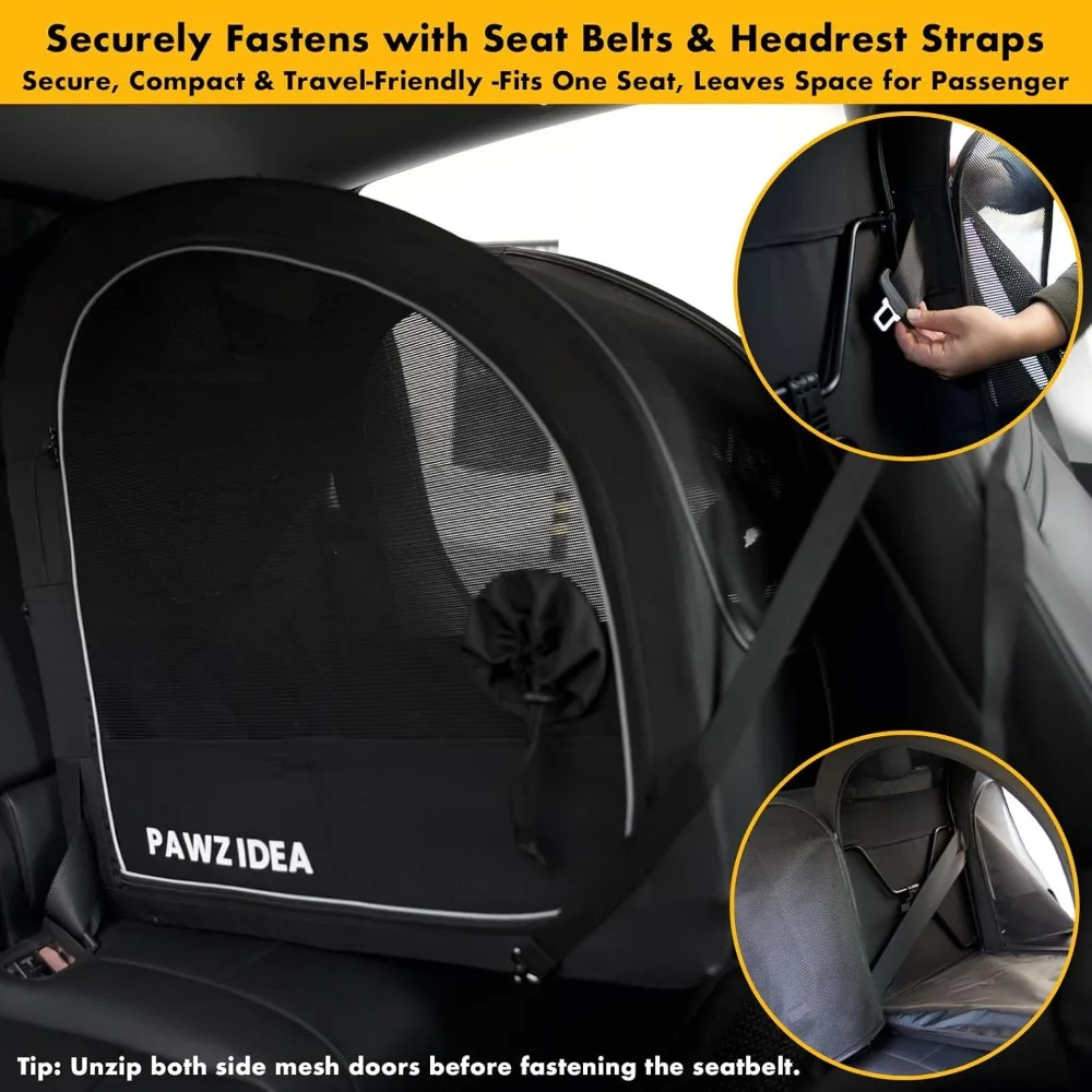 عربة كلب كبيرة مع حامل قابل للفصل للسفر في السيارة، عربة أطفال للحيوانات الأليفة لجميع التضاريس للكلاب المتوسطة حتى 80 رطل قابلة للتعديل #5