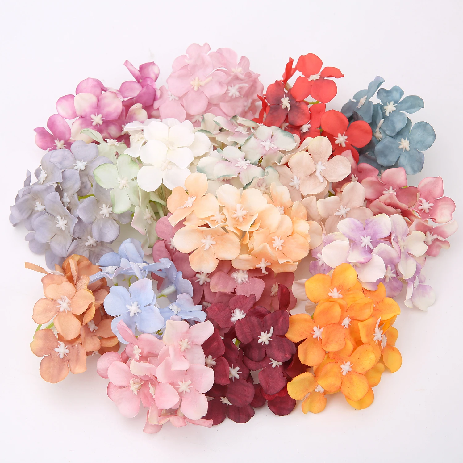 10 Stücke Künstliche Hortensien Blumen Köpfe Wohnkultur DIY Girlande Hochzeit Party Blume Wand Dekoration Sammelalbum Kranz Handwerk