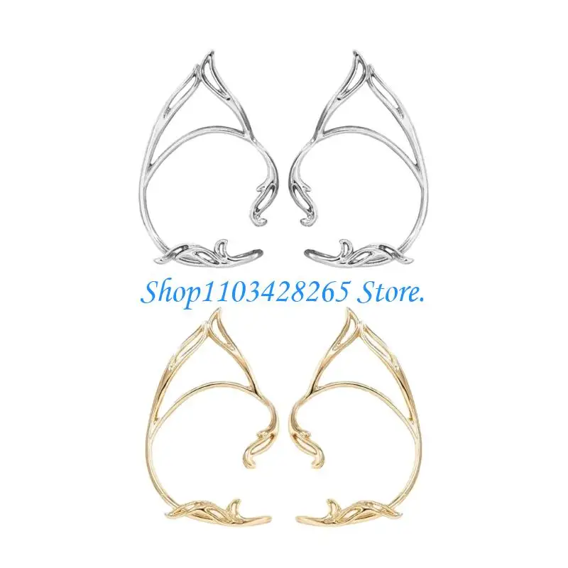 Modern Earrings Cuff Ear Clips Abstract Cutout For Themed Parties And Artistic Occasion G2TE