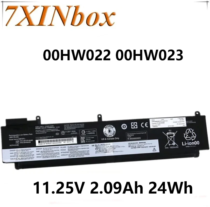 

7XINbox 11.25V 2.09Ah 24Wh Original 00HW022 00HW023 SB10F46460 Laptop Battery For Lenovo ThinkPad T460S Series