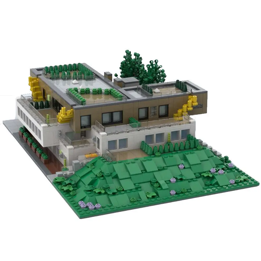 

Villas Apartment Architecture on a Hill Modular Building 2089 Pieces MOC Build