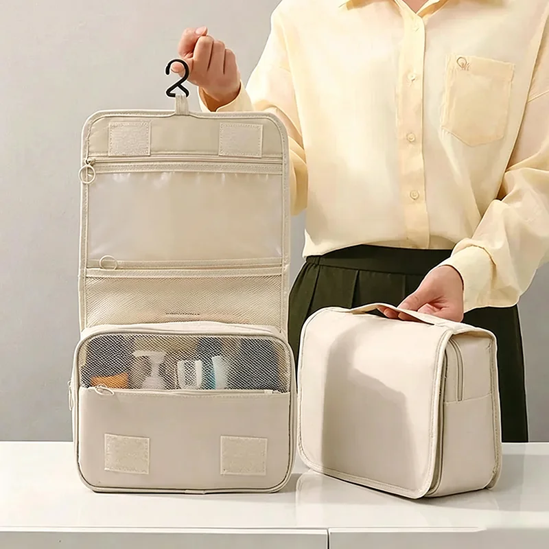 High Quality Travel Makeup Bag Waterproof Toiletries Organizer  Women Bathroom Hook Wash Pouch Hook Makeup Storage Bag
