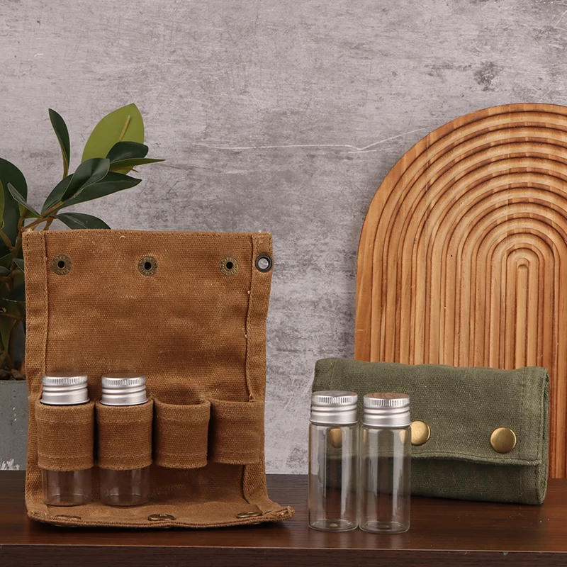 

Сумки для хранения банок на открытом воздухе, холщовая сумка для хранения приправ, органайзер, набор контейнеров для приправ для кемпинга, барбекю, пикника