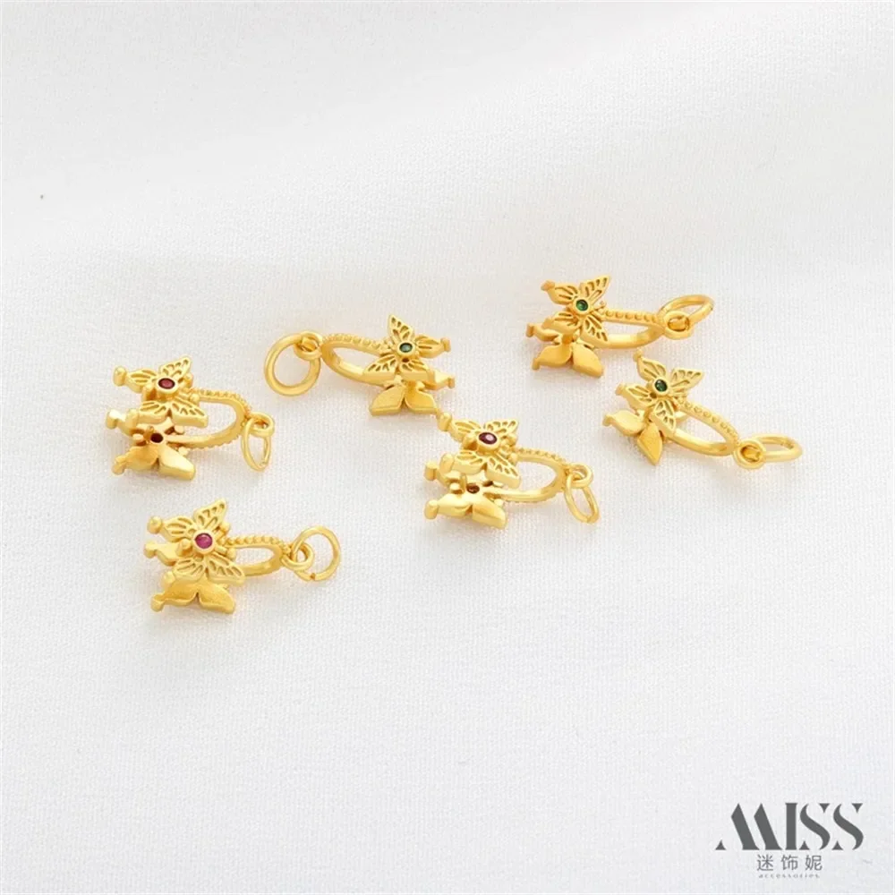18K Gold Matte Gold Butterfly Safety Buckle Clip Buckle Melon Seed Buckle Pendant DIY Bracelet Necklace Jewelry Accessories