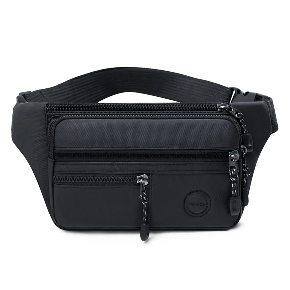 

Waterproof Oxford Cloth Men's Chest Bags with Zipper 4 Colors Crossbody Bag Multi-functional Single Shoulder Backpack Travel