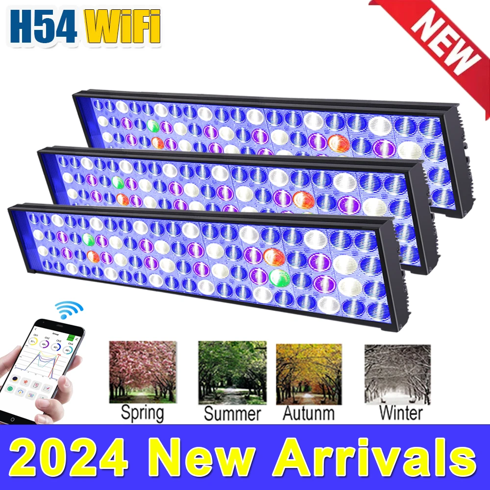 

PopBloom Smart Aquarium LED Lighting Program Saltwater LED Aquarium Lamp Marine Coral Reef Fish Tank Light,Full Spectrum,LPS,SPS