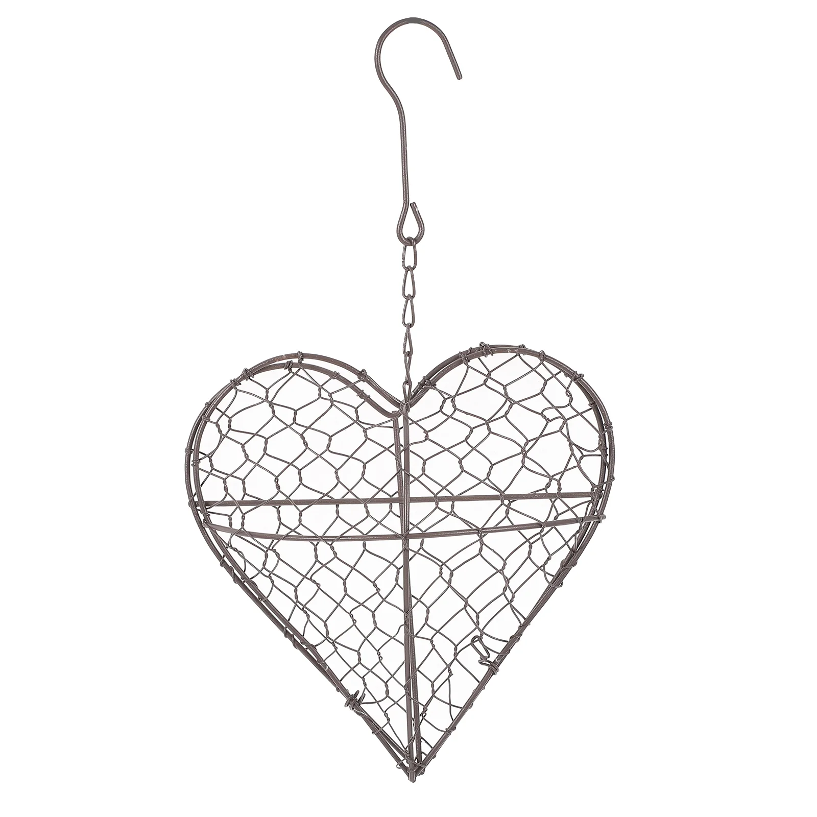 Picture Flat Heart-Shaped Hanging Basket Flower Pots Iron Wire Wreath Plant Shelf Bracket