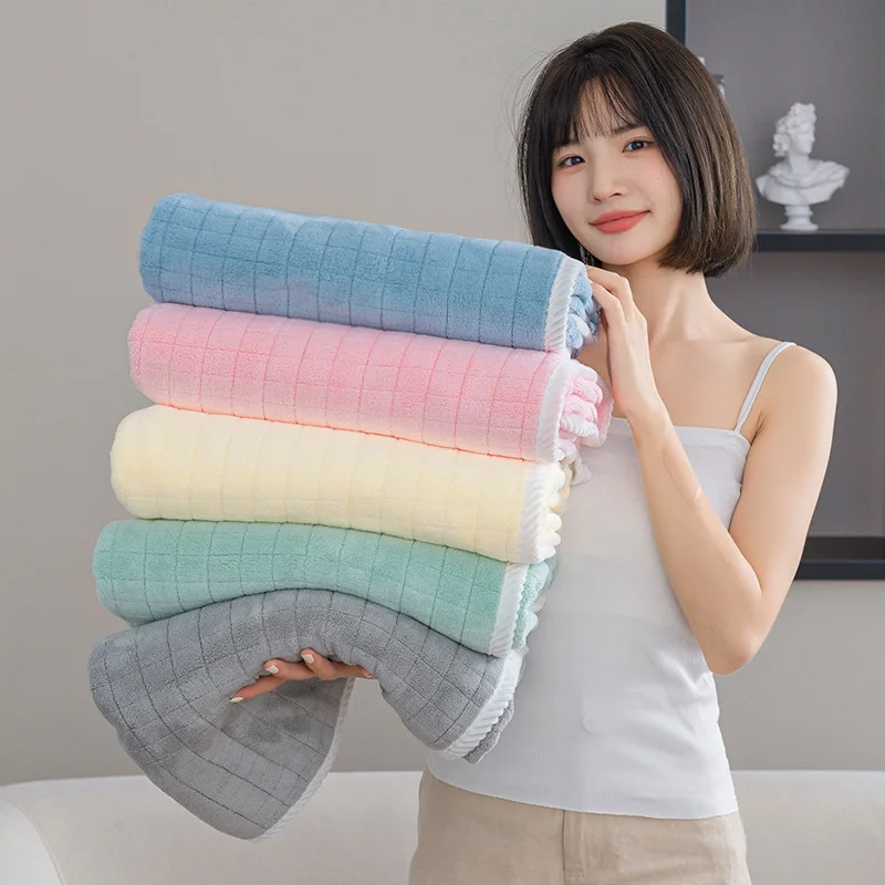 Square Spiral Bath Towel Designer Solid Color Quick Drying Water Absorbing Dry Hair Household And Daily Use Soft Square-Towels