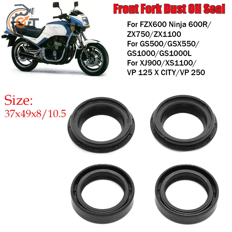 37x49x8/10.5 For KAWASAKI ZX600 Ninja600R HAR-LEY DERBI SUZUKI YAMAHA HONDA Motorcycle Accessories Front Fork Oil Seal Dust Seal