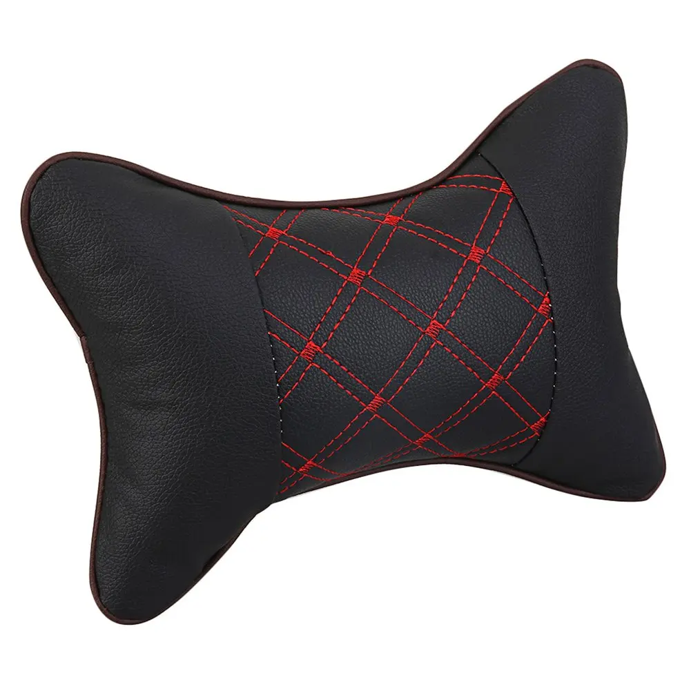 PU & Cloth Excellent Durability Auto Safety Car Headrest Breathe Seat Head Neck Rest Pillow Universal Fit For All Vehicles